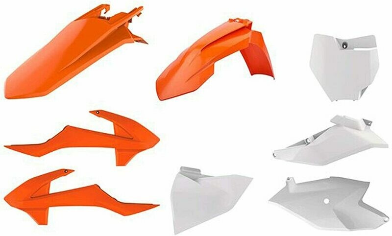 PLASTMASU KOMPLEKTS POLISPORT KTM SX85 &#39;18-22 ORANŽS/BALTS/MELNS