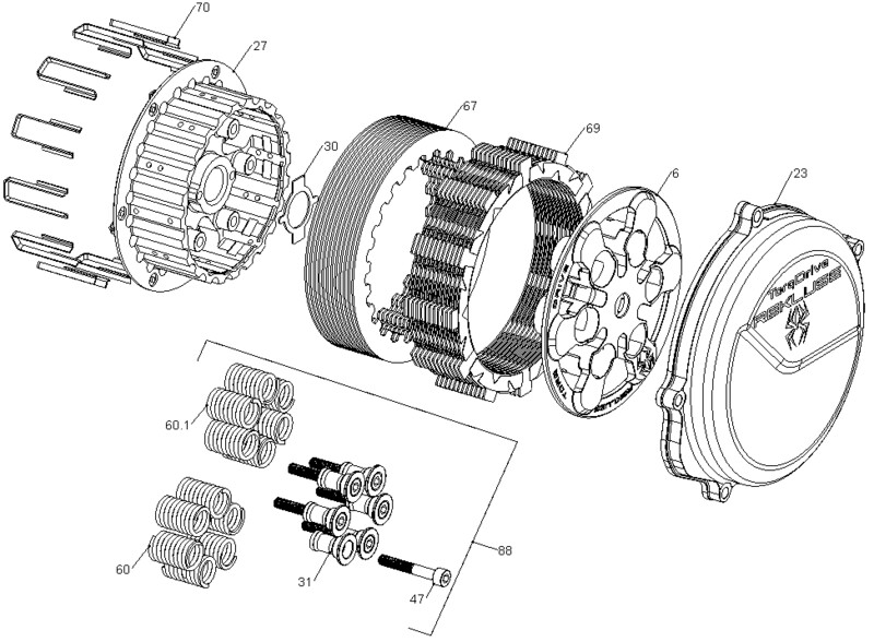 SAJŪGA KOMPLEKTS REKLUSE TORQ-DRIVE HONDA CRF250R '10-17