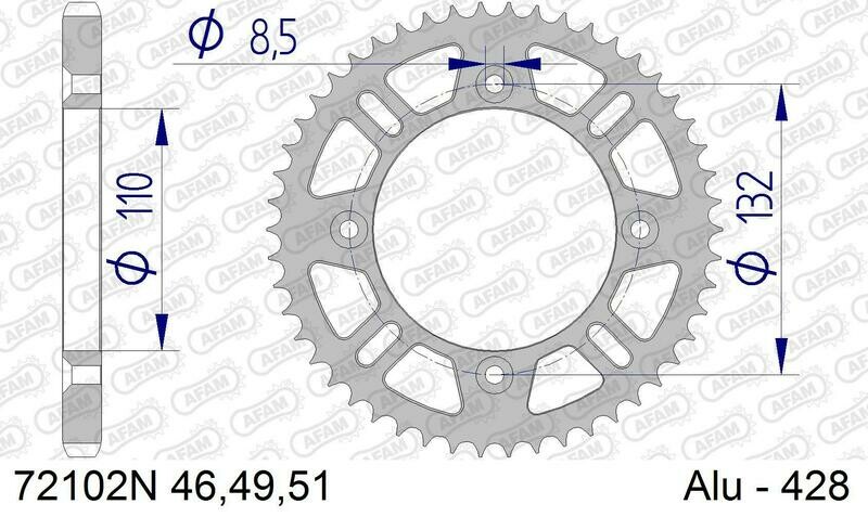 ZOBRATS AFAM KTM HUSQVARNA 85 ALUMĪNIJS PELĒKS 51Z