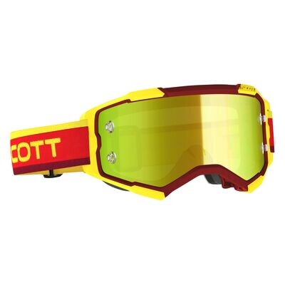 Scott Brilles FURY Red/Yellow / Yellow Chrome Works (Caurspīdīgs Stikls Komplektā)