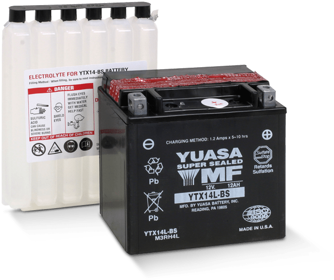 AKUMULATORS YUASA YTX14L-BS 12V 12Ah MAINTENANCE FREE