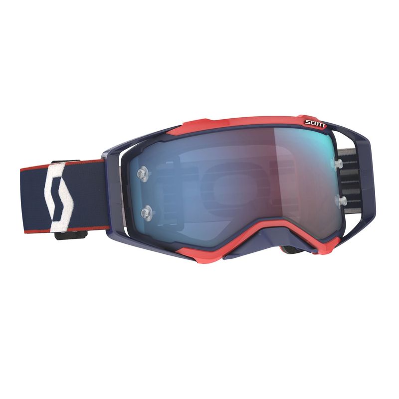 Scott Brilles PROSPECT Retro Blue/Red / Blue Chrome Works (Caurspīdīgs Stikls Komplektā)