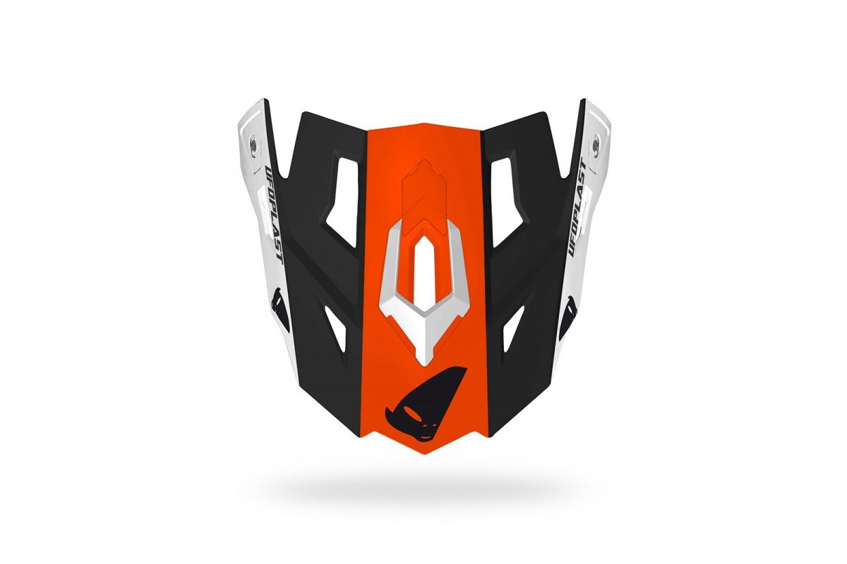 UFO ECHUS Black / Orange / White Matt Ķiveres Nags