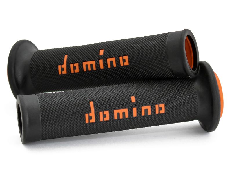 STŪRES ROKTURI DOMINO IELAS MOTOCIKLIEM A010 BLACK/ORANGE