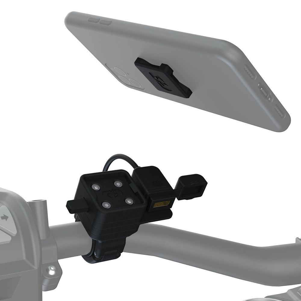 STŪRES STIPRINĀJUMA USB ADAPTERIS OXFORD CLIQR USB TYPE A HANDLEBAR MOUNT