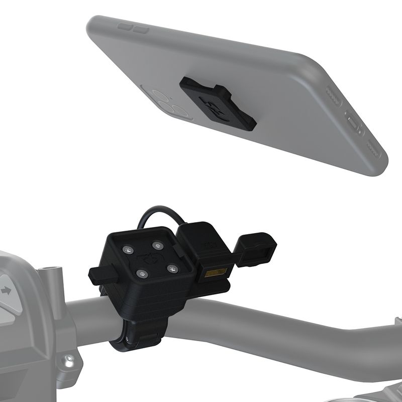 STŪRES STIPRINĀJUMA USB ADAPTERIS OXFORD CLIQR USB TYPE A HANDLEBAR MOUNT