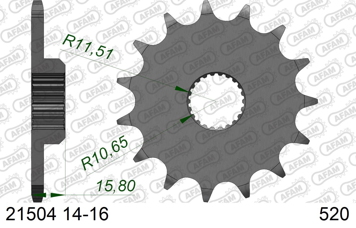 ZOBRATS AFAM 21504-14; YAMAHA XT600Z 87-95; XTZ660 Tenere 90-00 #520; JTF577.14T