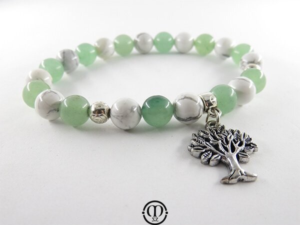 Bracelet en aventurine et howlite