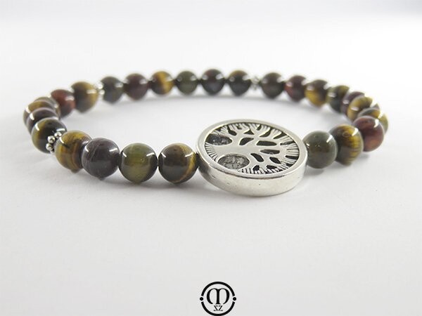 Bracelet en œil du tigre, œil de taureau et œil de faucon
