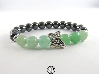 Bracelet en aventurine et hématite