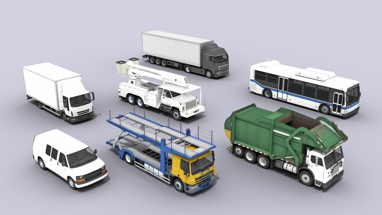 7 Cars and Trucks 3D Model Collection