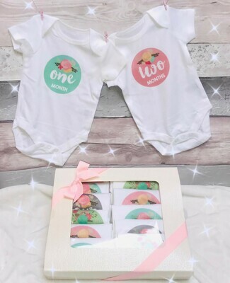 Baby Boy and Girl Vest Milestone Gift Sets