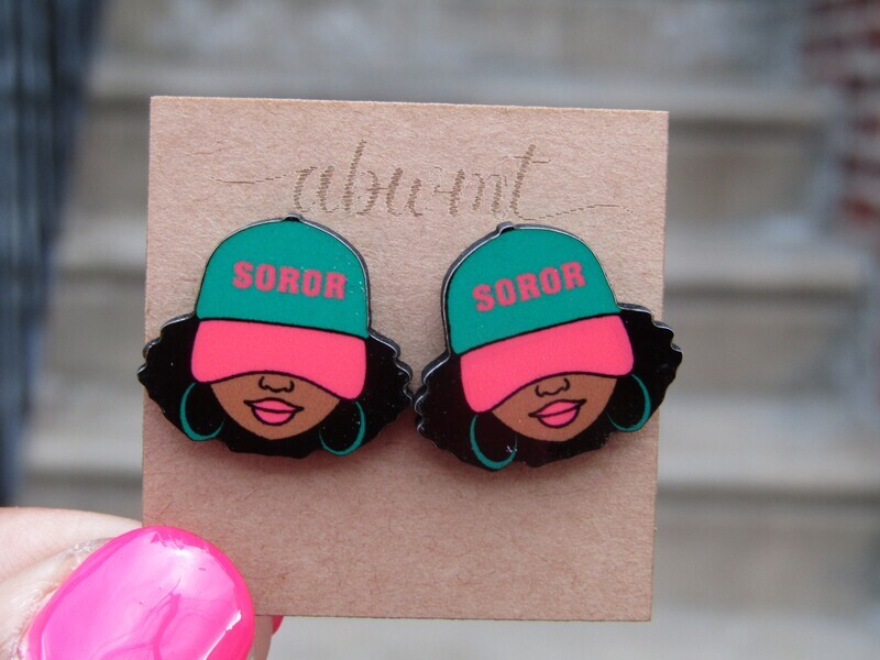 Chunky Studs - Soror (Pink &amp; Green)