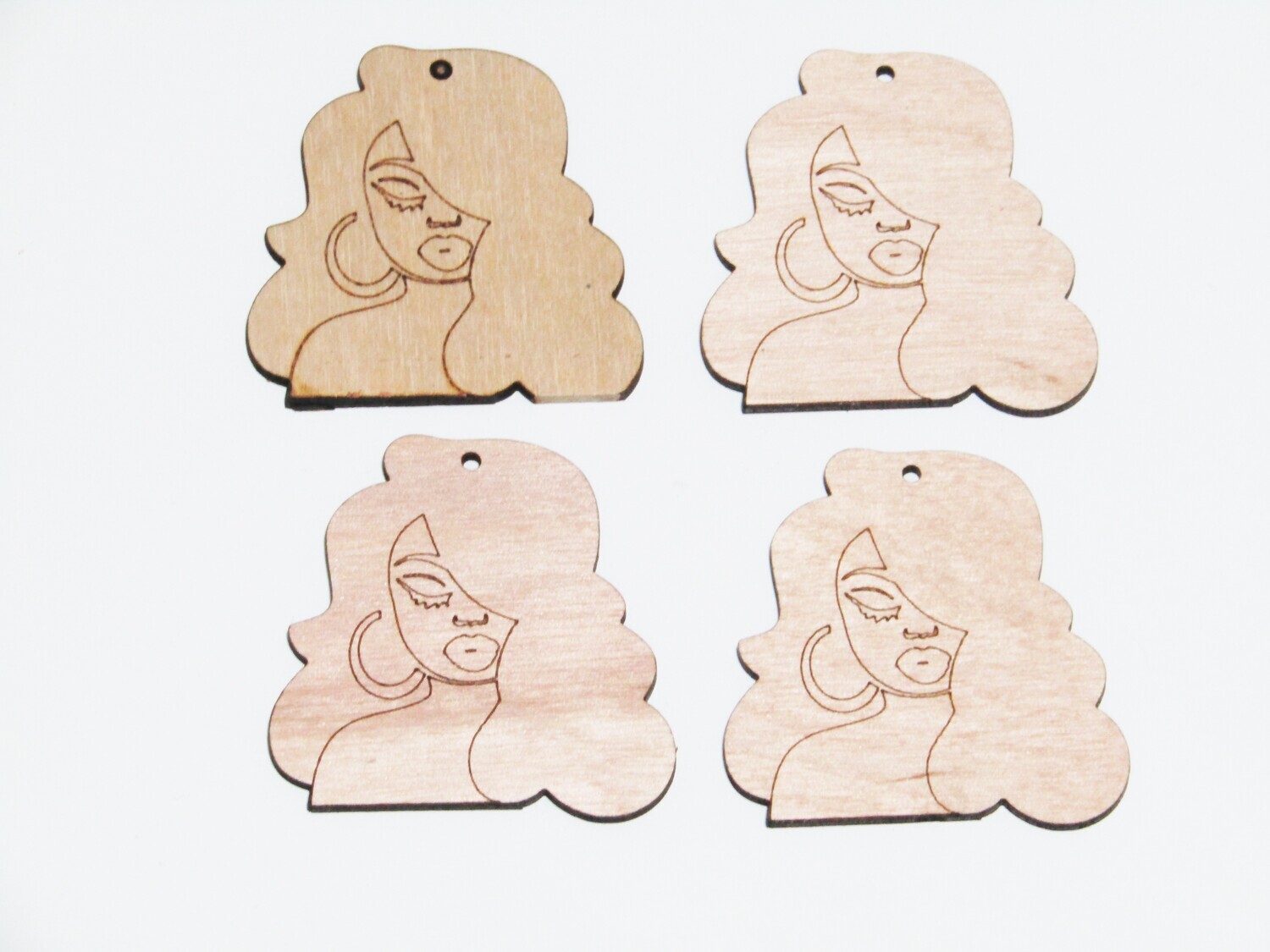 Afro Women Earring Blanks - Cookie