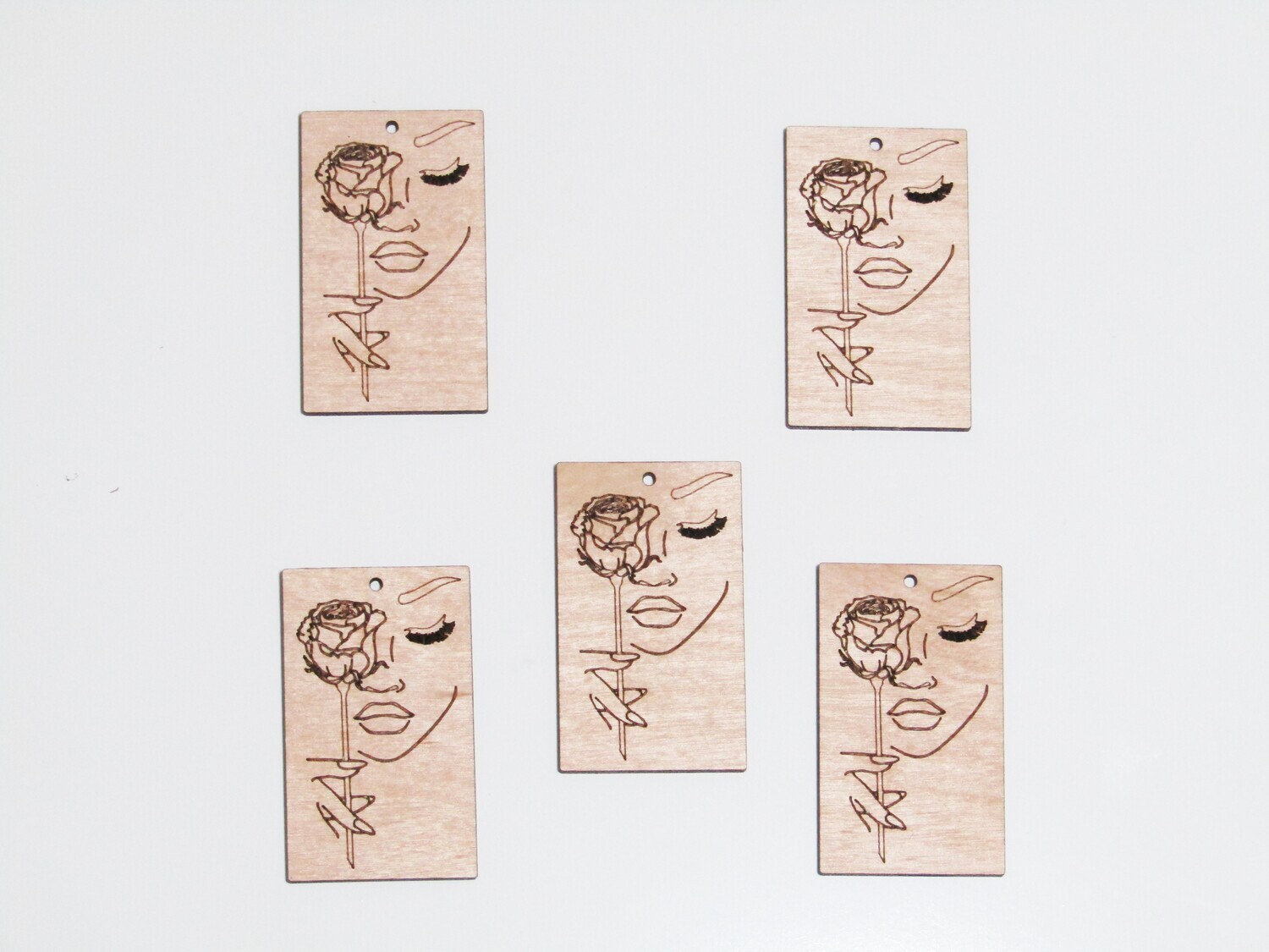 Afro Women Earring Blanks - Rose