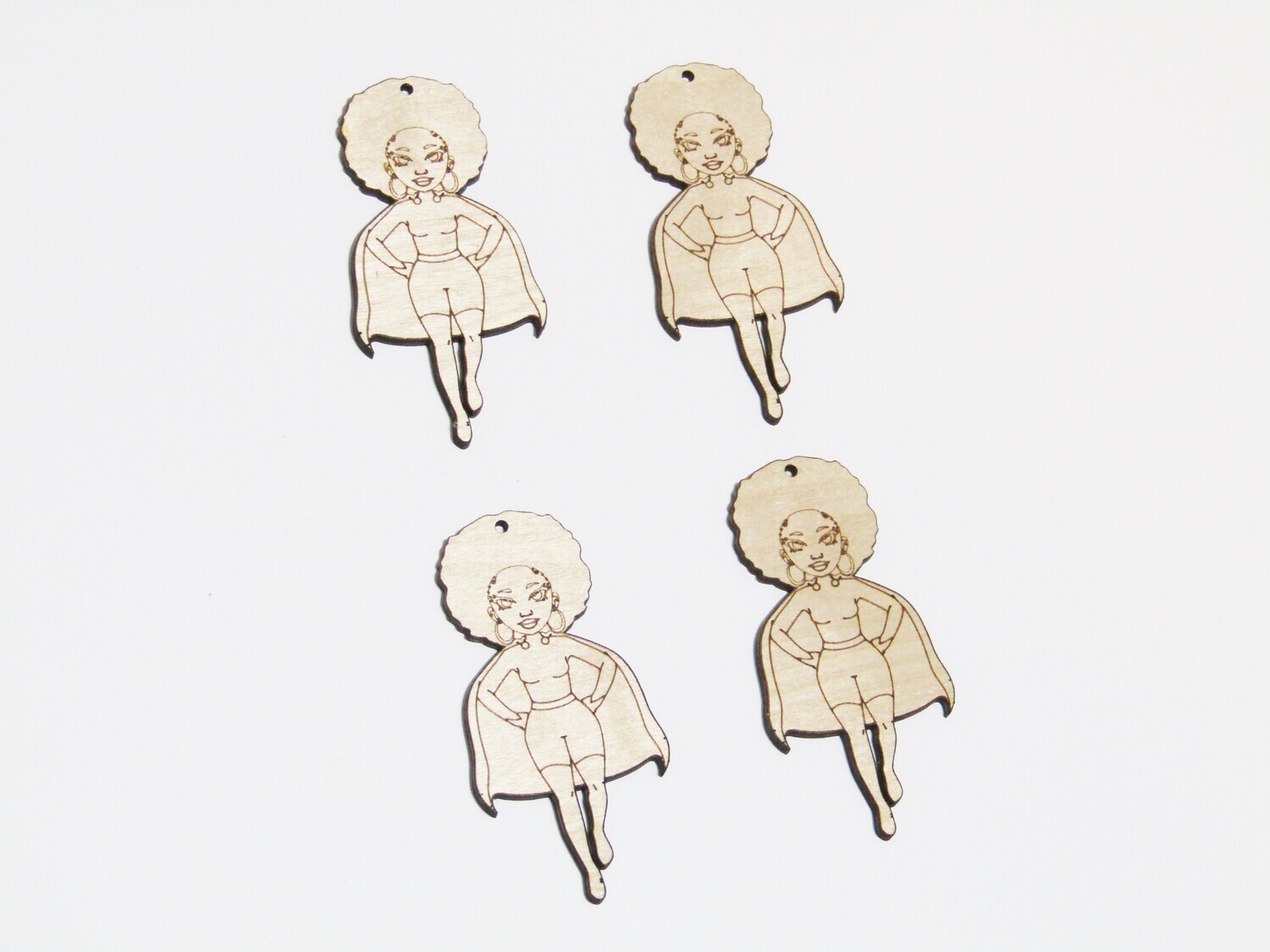 Afro Women Earring Blanks - Briana