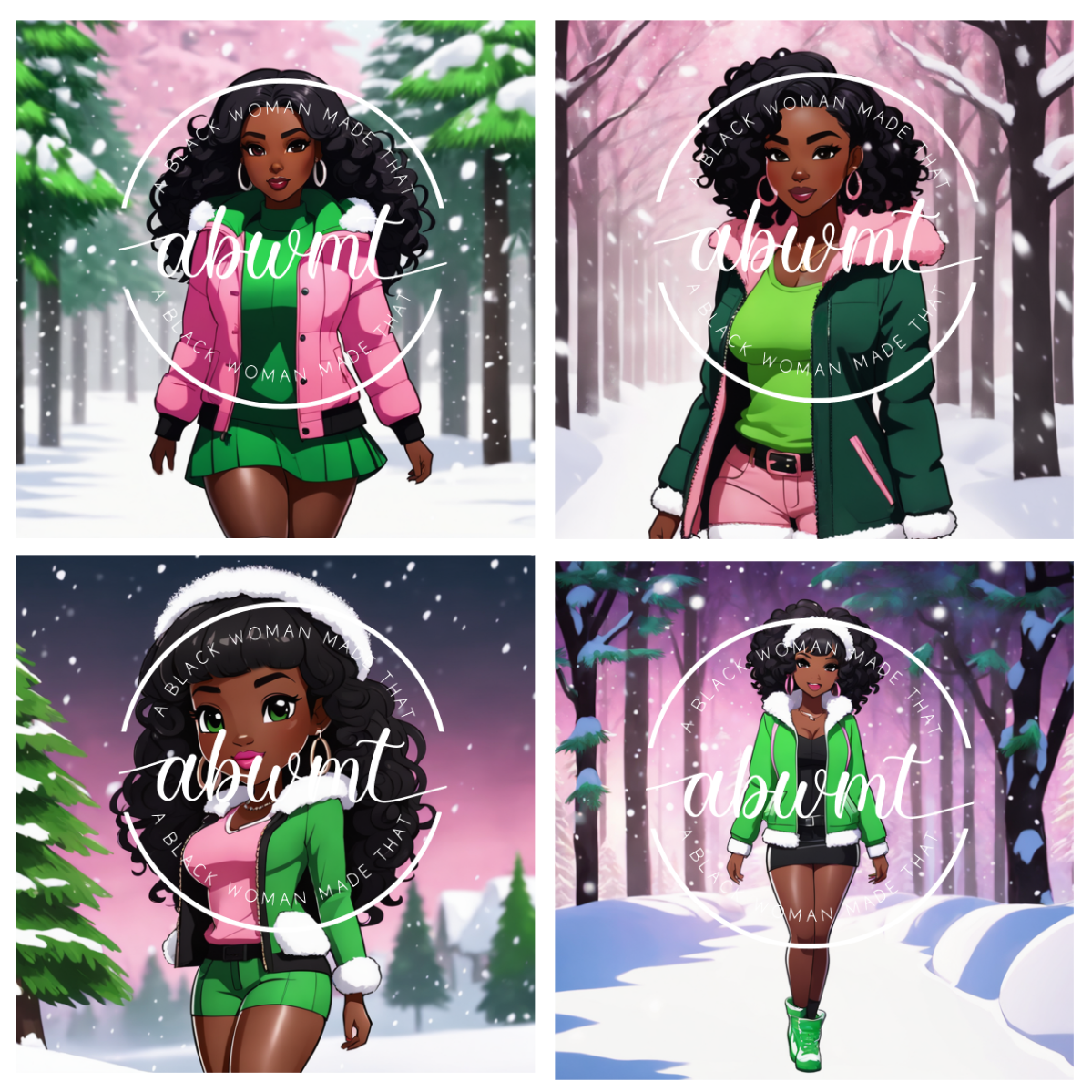 Book Dolls - Pink &amp; Green Bundle 4