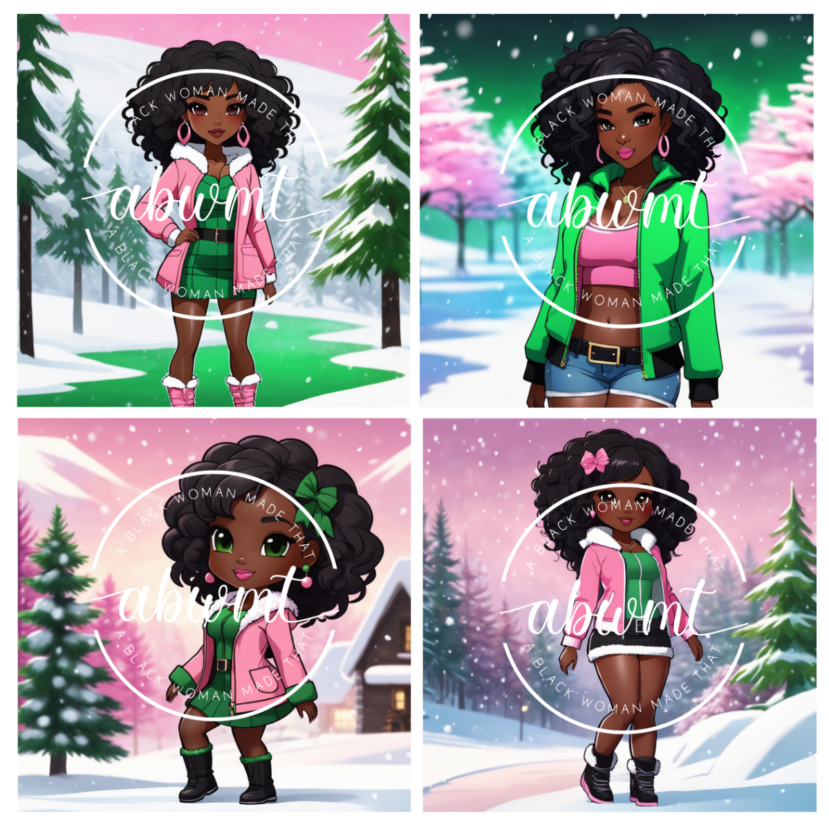 Book Dolls - Pink &amp; Green Bundle 3