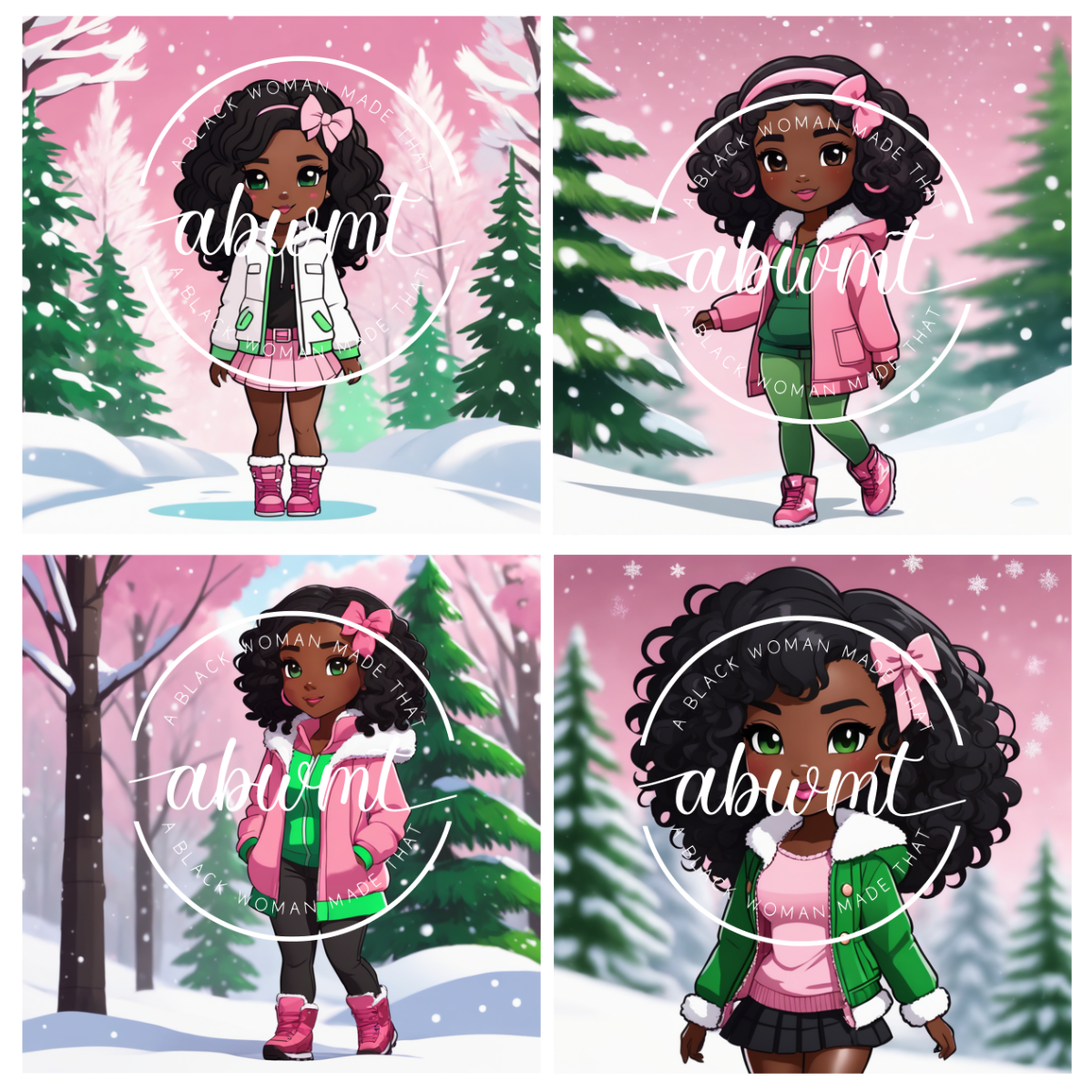 Book Dolls - Pink &amp; Green Bundle 2