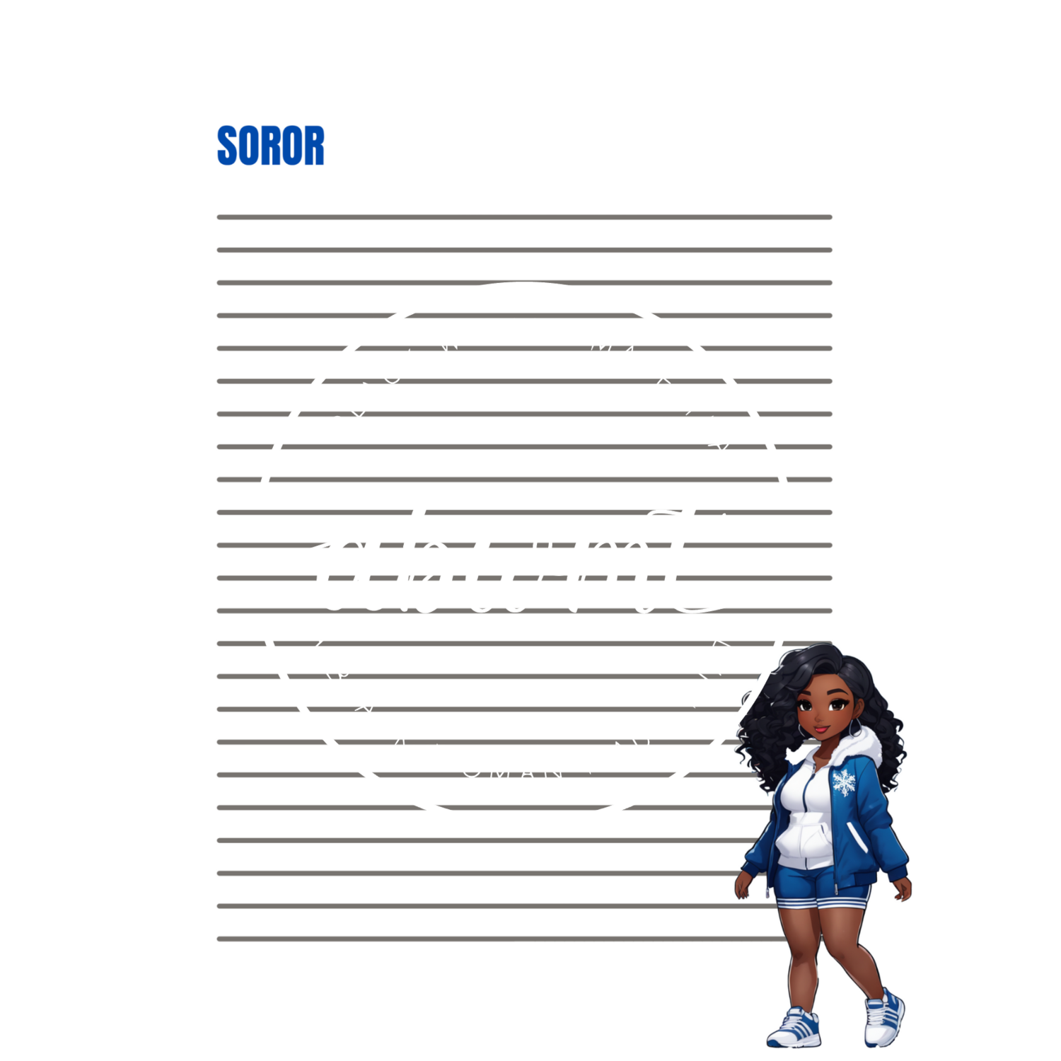 Pre-Written Manuscripts - Journal/Planner (Blue &amp; White Soror)