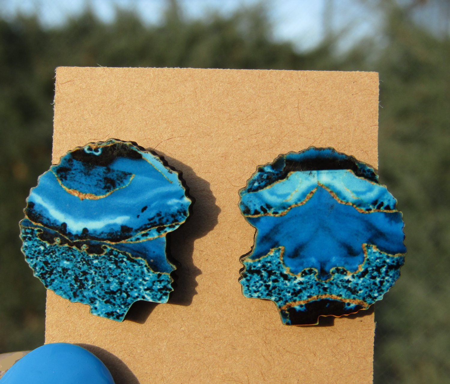 Chunky Studs - Malynda (Turquoise Agate)
