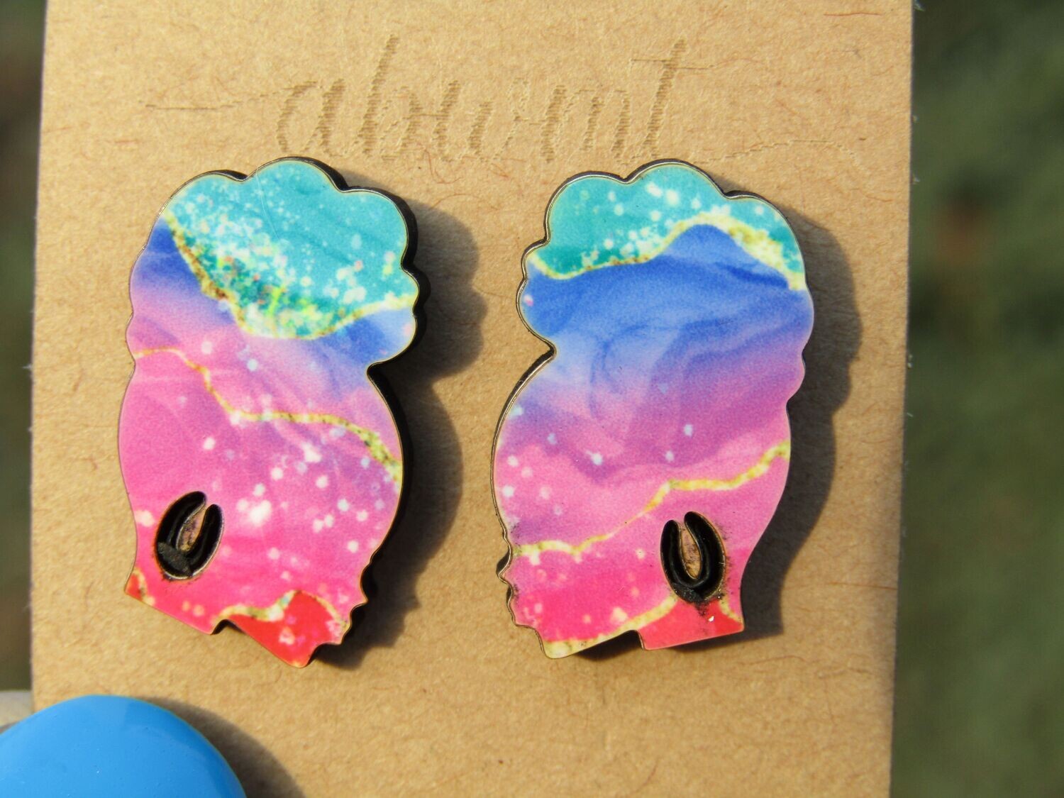 Chunky Studs - Kanisha (Rainbow Agate)