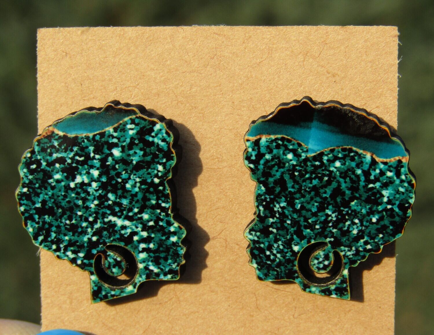 Chunky Studs - Nakita (Green Agate)