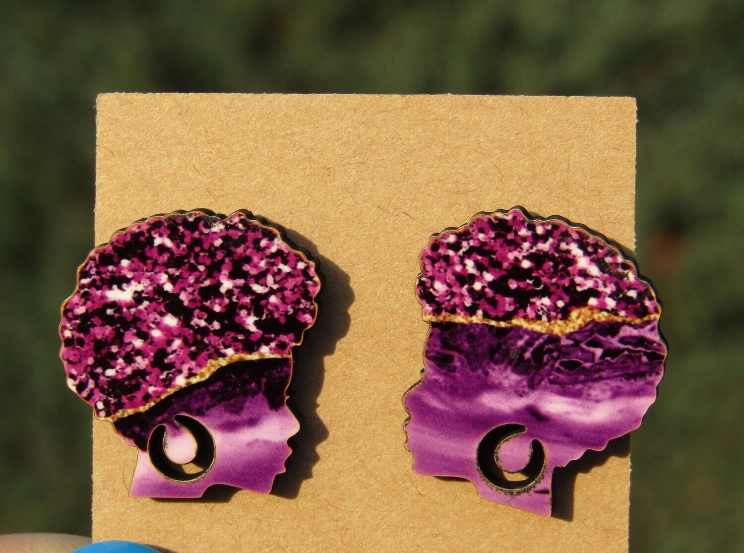 Chunky Studs - Nakita (Purple Agate)