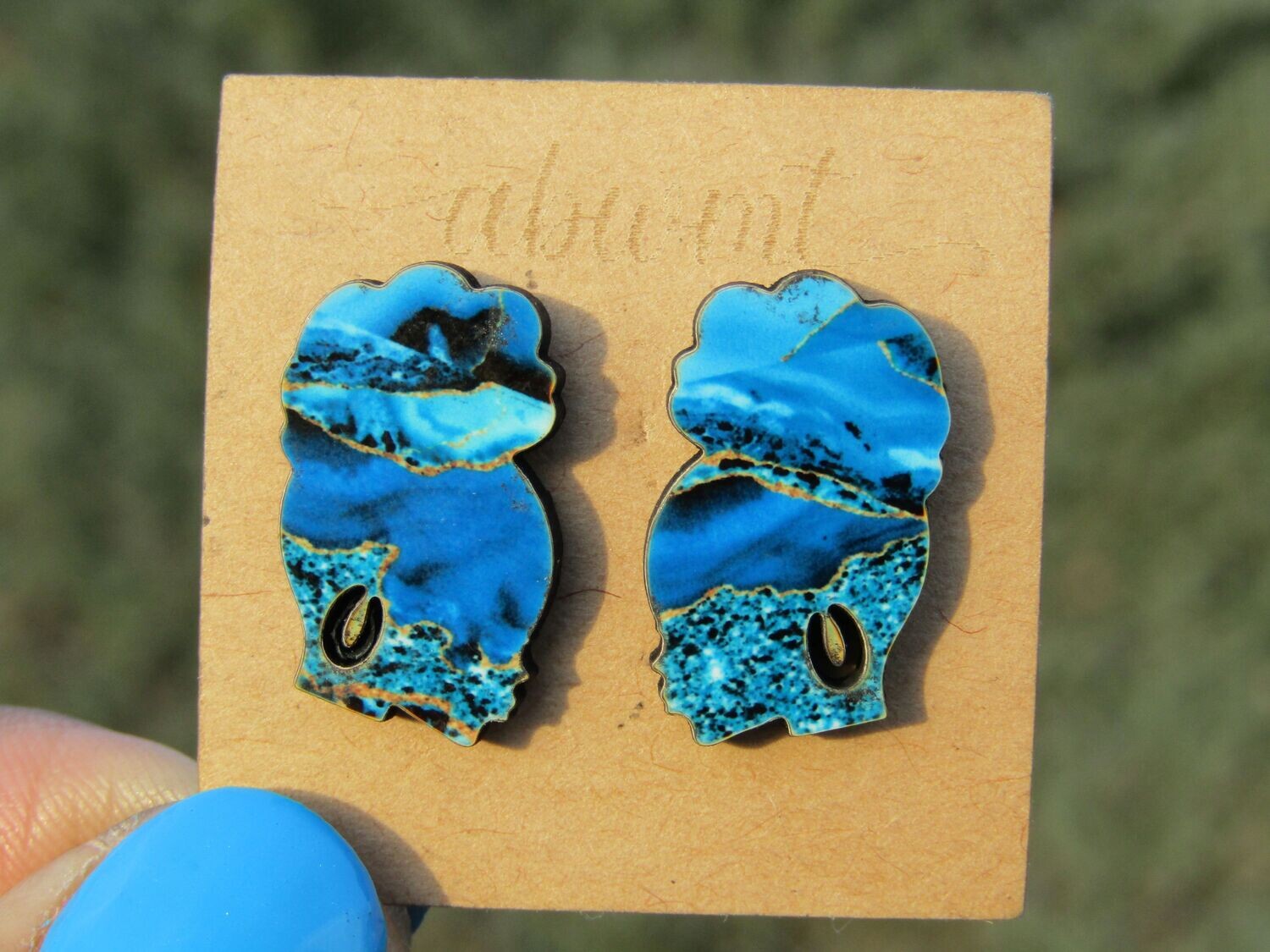 Chunky Studs - Kanisha (Turquoise Agate)