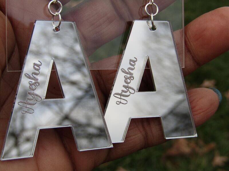 Mirrored Earrings - Initial Name Earrings