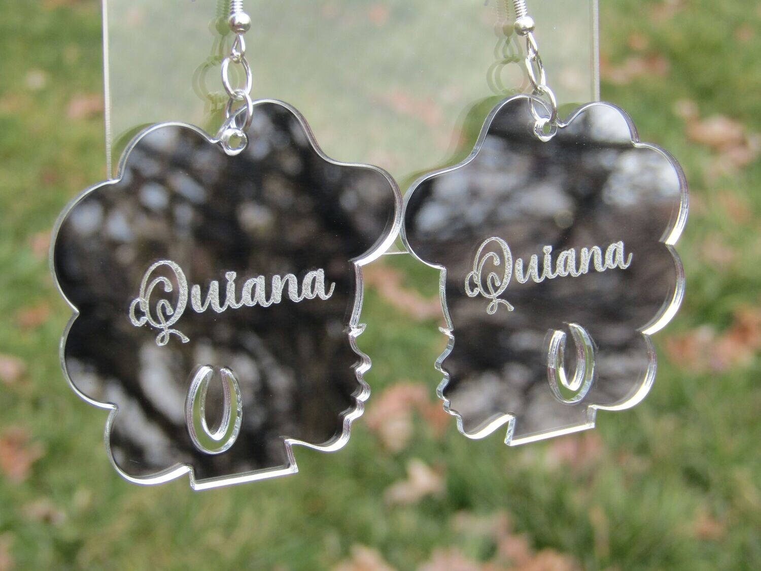 Mirrored Earrings - Afro Knots Name Earrings