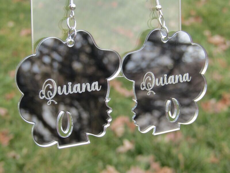 Mirrored Earrings - Afro Knots Name Earrings