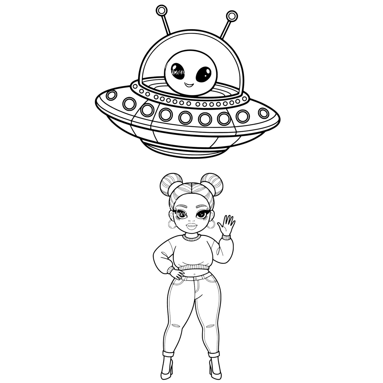 Coloring Poster B - Alien Invasion 2