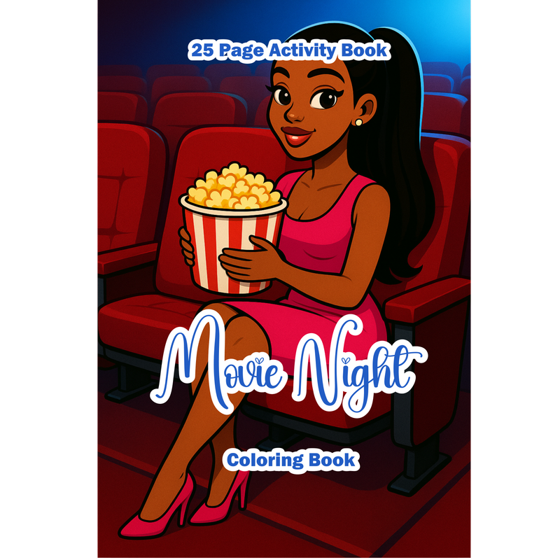 Digital Coloring Book - Movie Night
