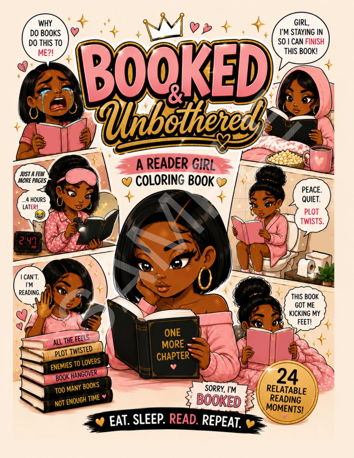 Coloring Book Manuscript - Booked and Unbothered