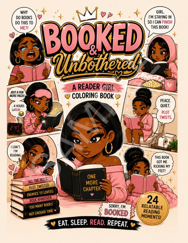 Coloring Book Manuscript - Booked and Unbothered
