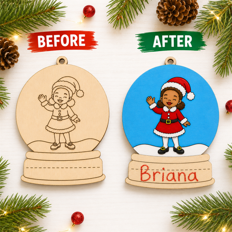 Color/Paint Your Own - Snow Globe Ornament Bundle