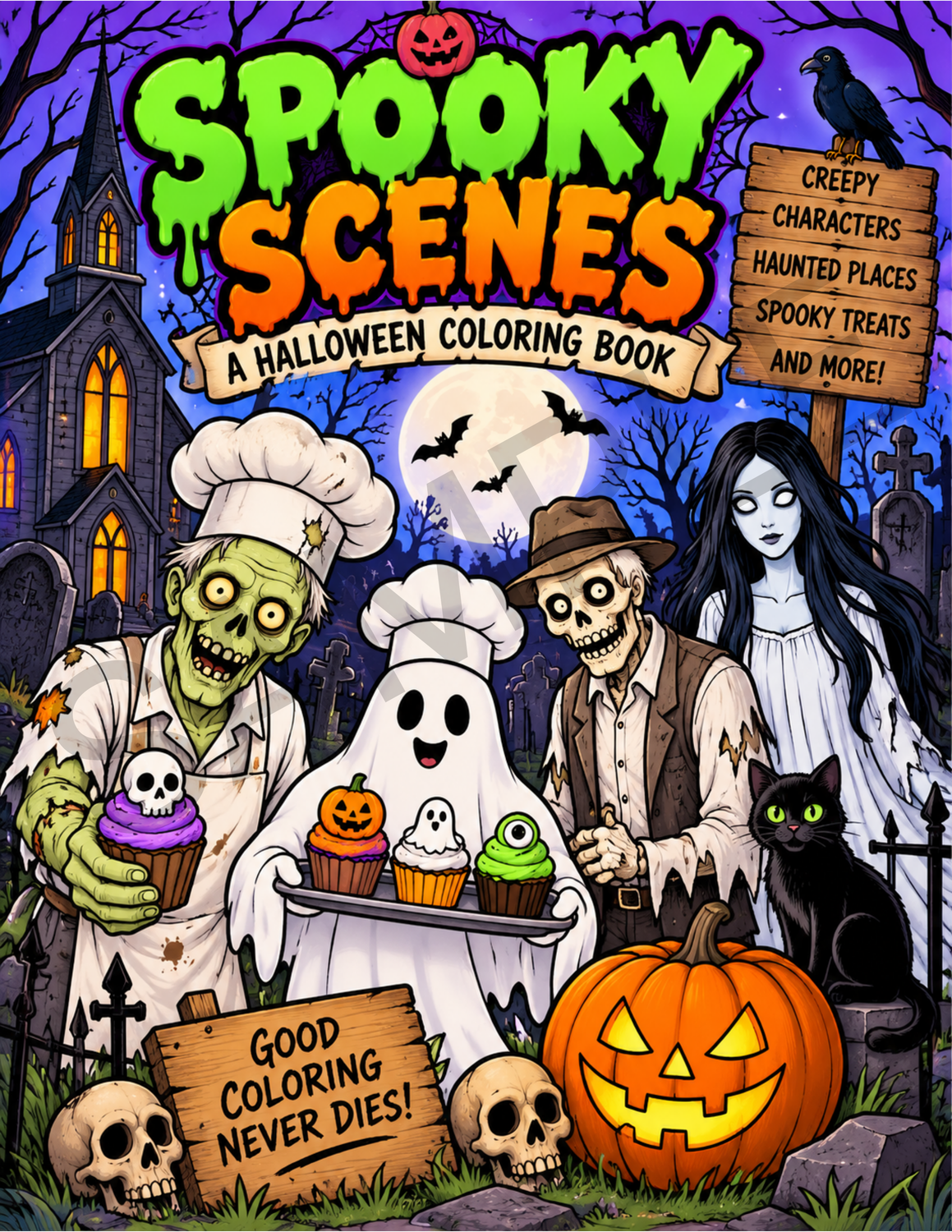 Coloring Book Manuscript - Spooky Scenes