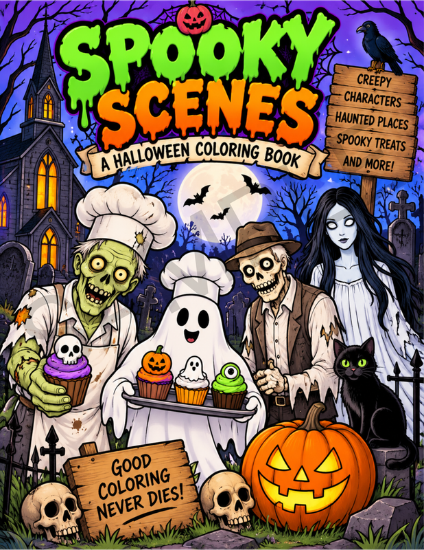 Coloring Book Manuscript - Spooky Scenes