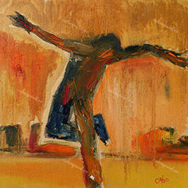 Danseur 2 (triptyque 2x3)   huile sur toile  24 x 24