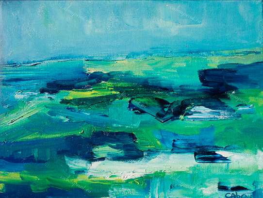 Chant de mer    huile sur toile  30 x 30