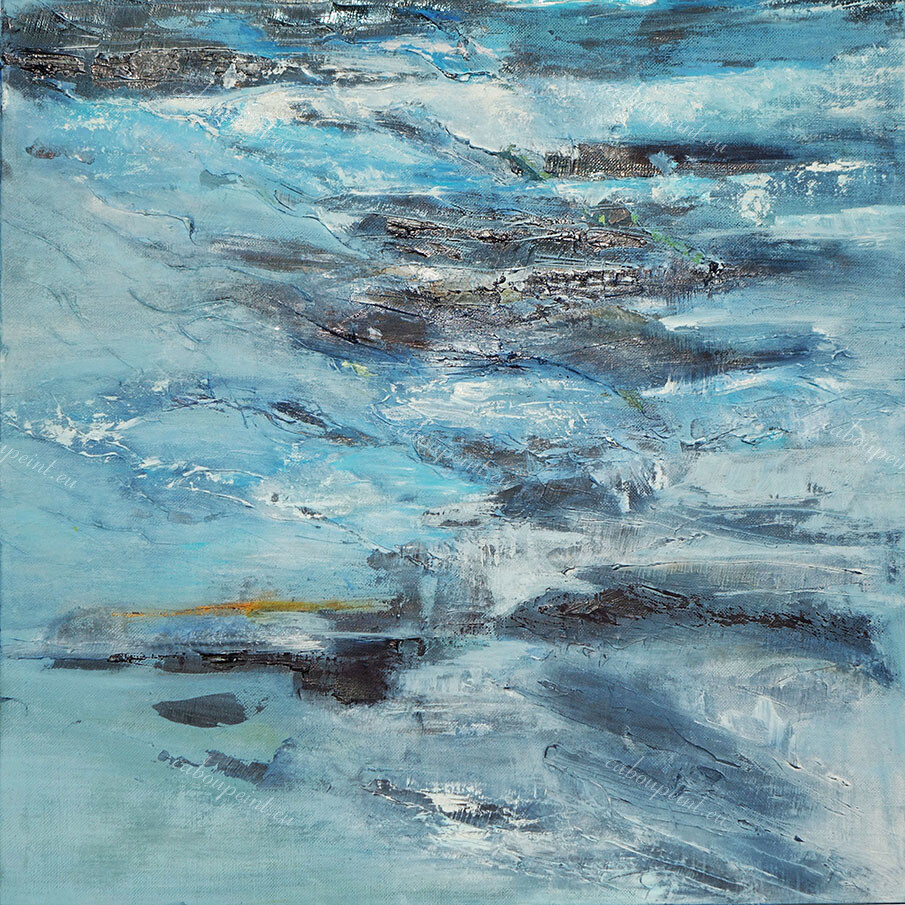 Menthe à l'eau  huile sur toile lin  50 X 50