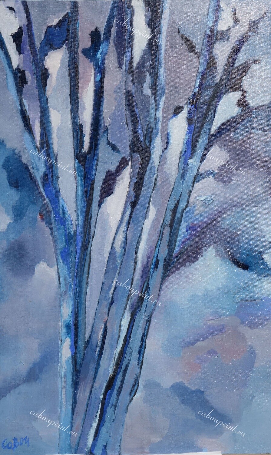 Frêne bleu   huile sur toile 80 x 60