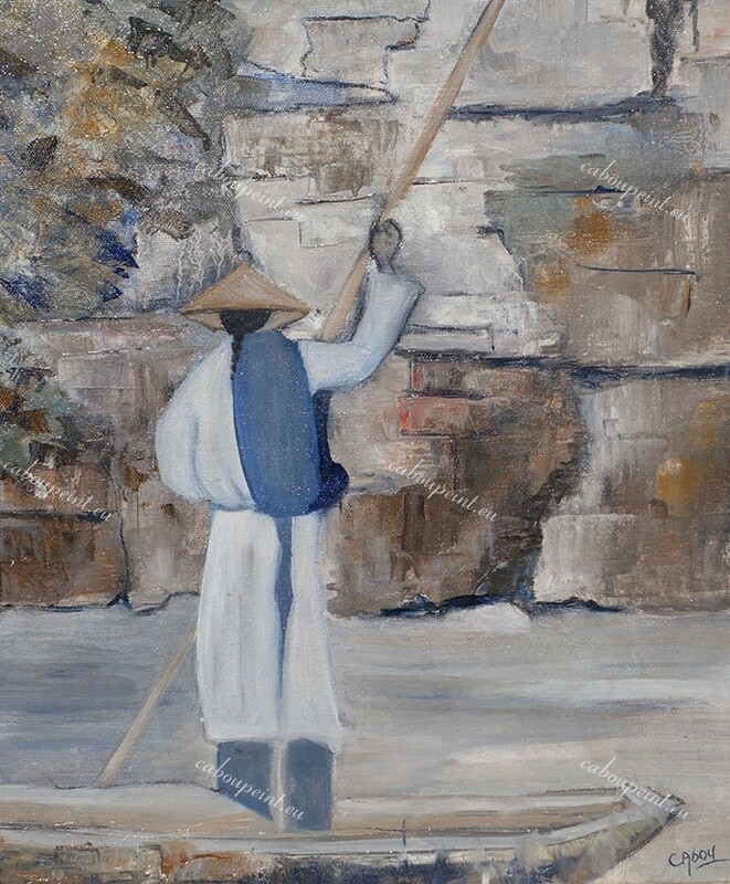 Fleuve d'Asie   huile sur toile  46 x 38