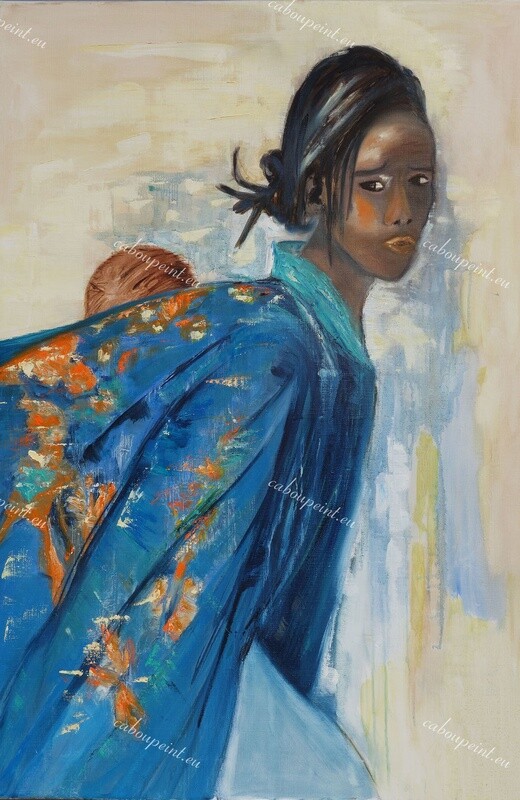 Jeune mère Mong  huile sur toile  80 x 65