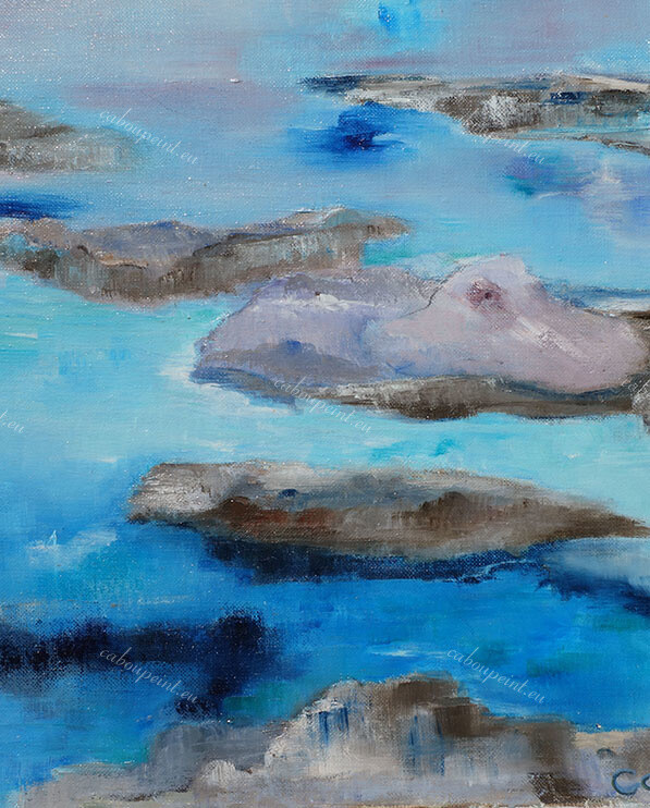Nuages de mer   huile sur toile lin  41 x 33