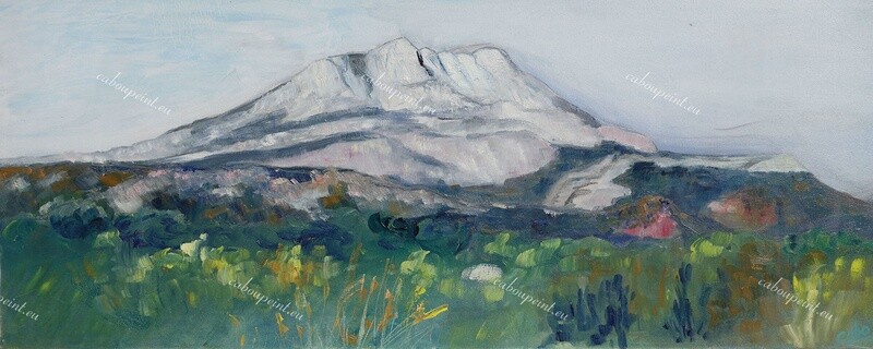 Saint Victoire   huile sur toile lin  80 x 40