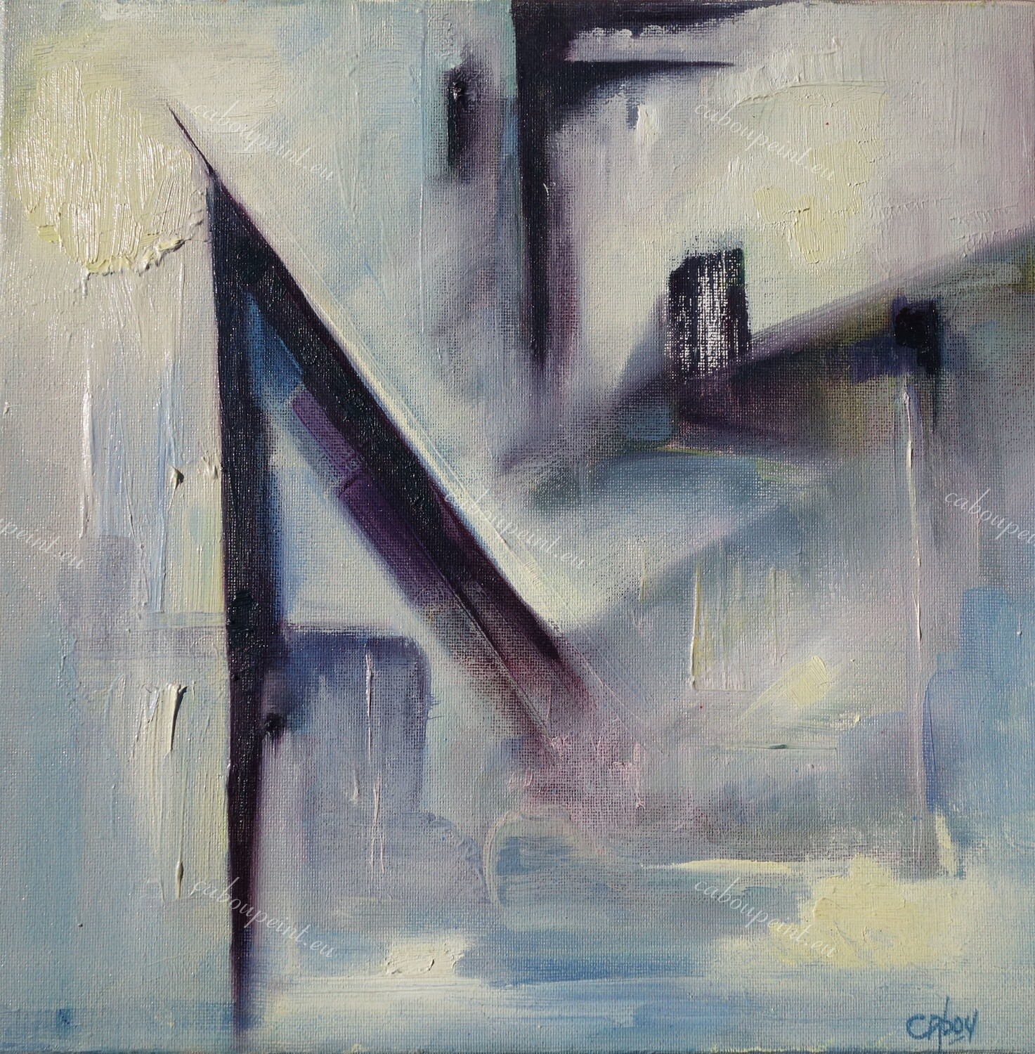 Usines   huile sur toile  30x30