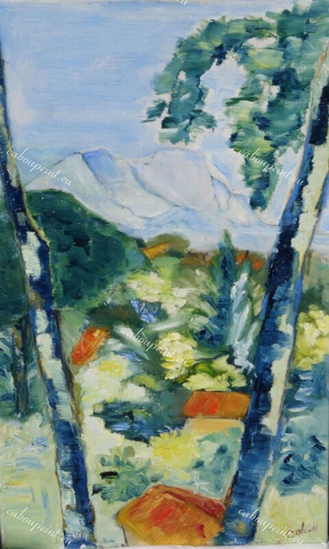Vue du moulin de Cézanne   huile sur toile  55x33