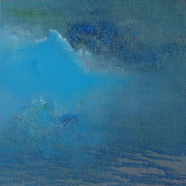 1-2-3 NUAGE  huile sur carton toilé, marouflé sur bois  40 x 40